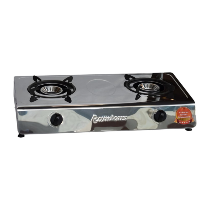 Gas Cooker 2 Burner Stainless Steel - RG/538