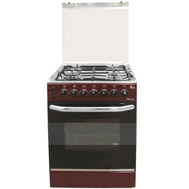 4 Gas 55X55 Dark Red Cooker - EB/303