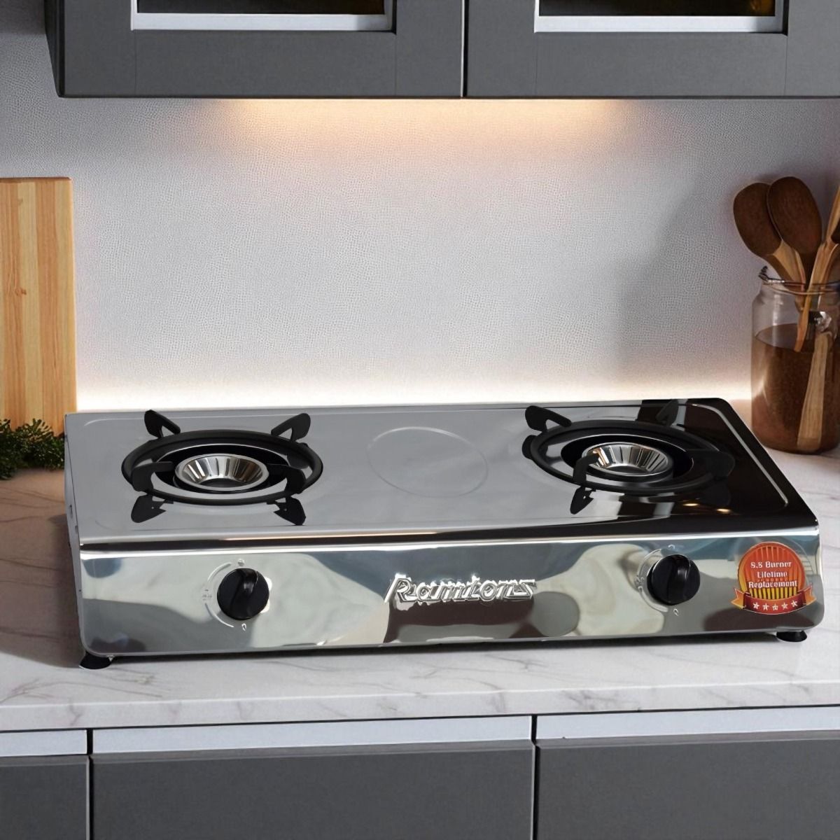 Gas Cooker 2 Burner Stainless Steel - RG/538 thumbnail 3