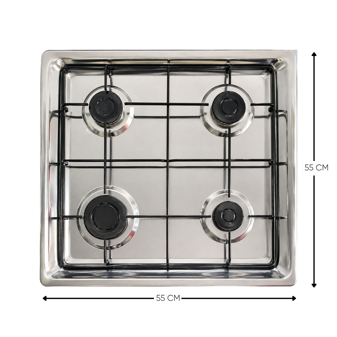 4 Gas 55X55 Dark Red Cooker - EB/303 thumbnail 4