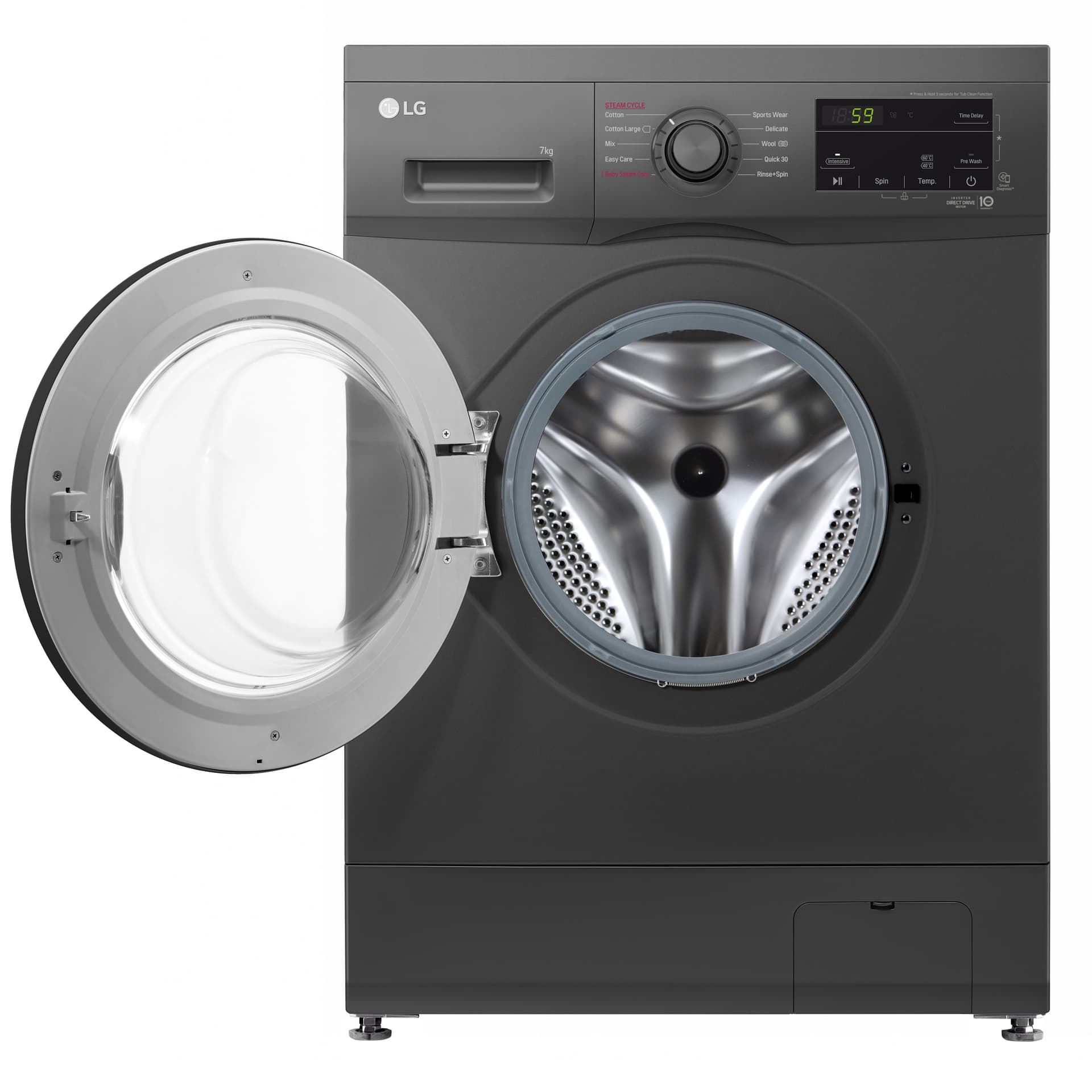 LG F4J3TYG6J Front Load Washing Machine, 8KG - 6 Motion Direct Drive, Steam Technology thumbnail 4